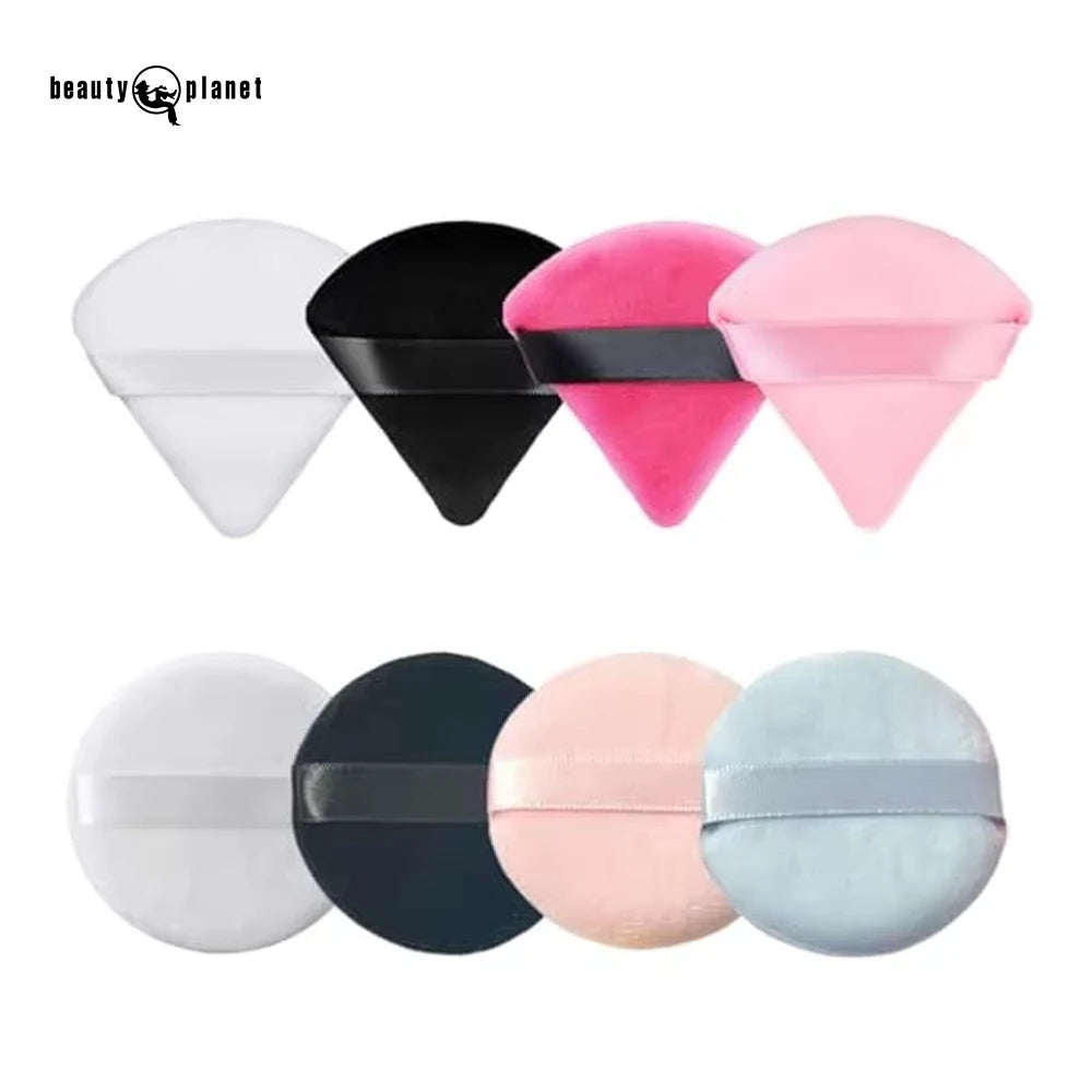 Beauty Planet Top Seller Triangle Puff Loose Powder Makeup Sponge Soft Cosmetic Makeup Puff Velvet Face Customized Powder Puff