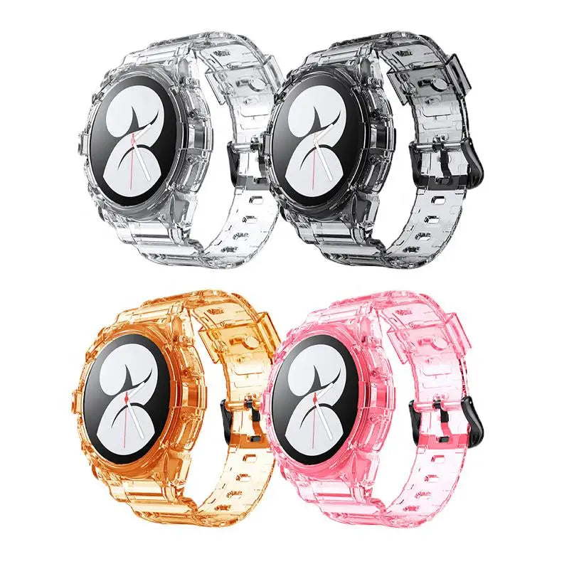 Transparent Breathable Fullbody TPU Smart Watch Strap Case 40mm 44mm Pin Buckle 22cm Band