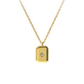 Daochong Custom 925 Sterling Silver Wholesale Cz Starburst Gold Square Pendant Necklace Womens
