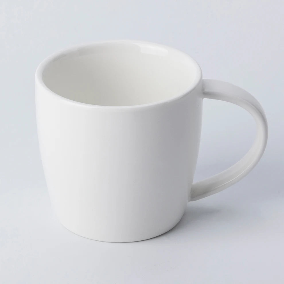 Customized 300ml Matte White Initial Mug Porcelain Cup for Cappuccino Coffee Tea