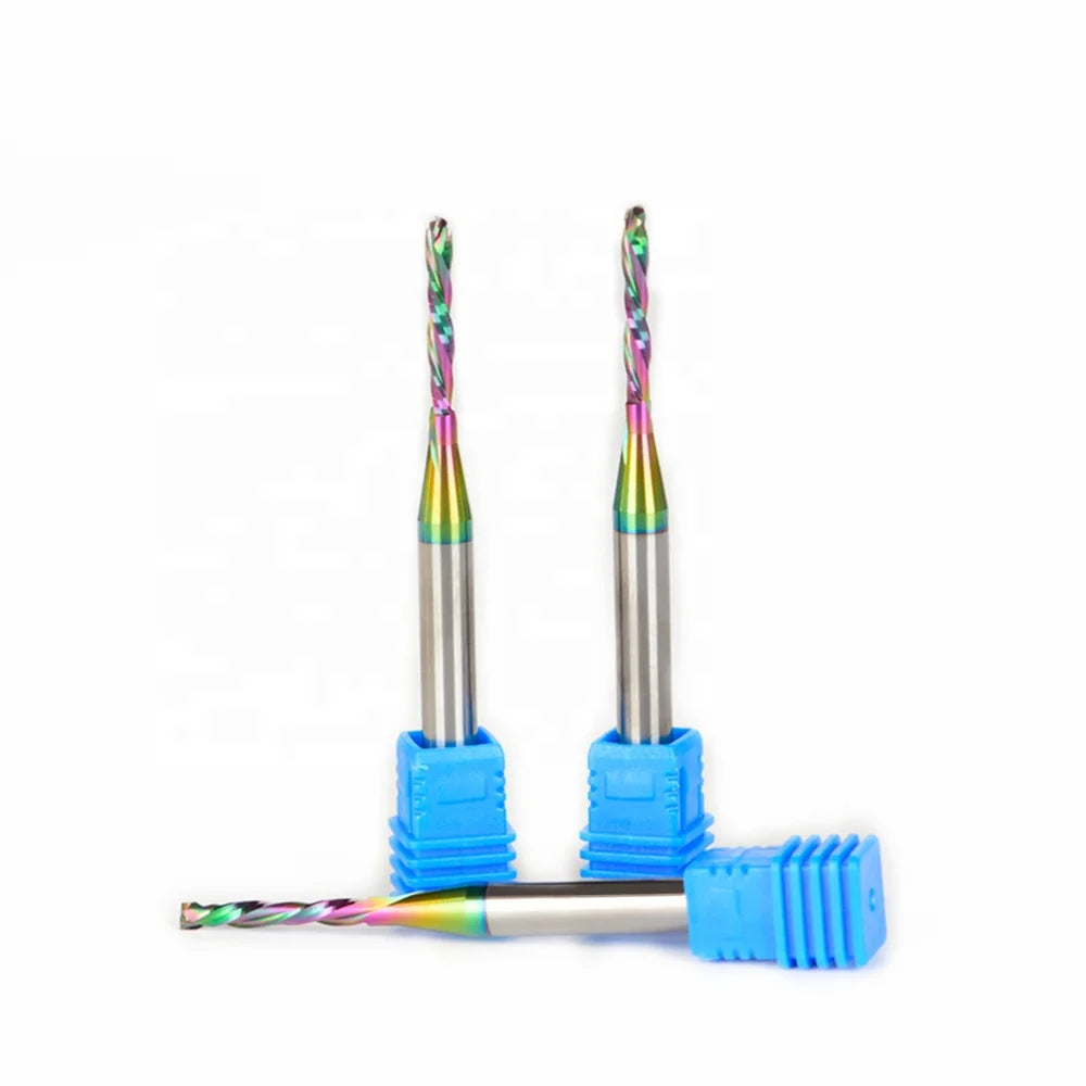 Wholesale Price Spiral Compression Endmills Solid Carbide Tungsten CNC Milling Cutters with Colorful Coating