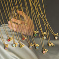 18K Real Gold PVD Plated Titanium 5A Zircon 12 Horoscope Constellations Birthstone Necklace Stainless Steel Zodiac Sign Necklace