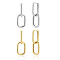 GE87 925 Sterling Silver Oval Hoop Earrings for Women Circle Chain Drop Earring Geometric Hot Elegant Love Earrings Gift