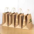 Hot Sale Eco-Friendly Custom Logo Brown Kraft Paper Gift Bag with Flexo Printing for Takeaway and Shopping