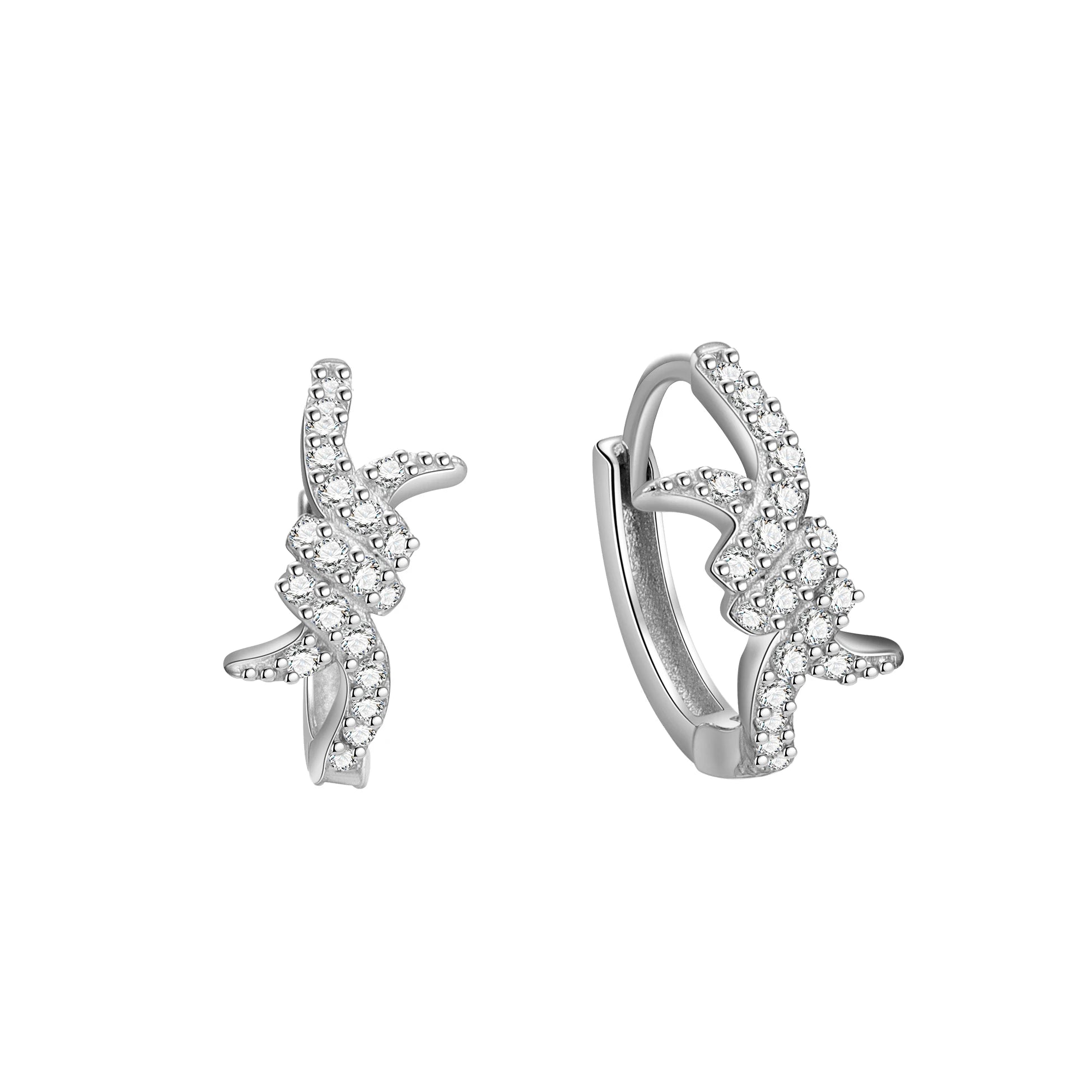 Rope Earrings Real 925 Sterling Silver Twisted Knot Small Cubic Zircon Designer Hoops for Women Fine Jewelry Wholesale