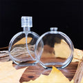 Wholesale Stock Luxury Glass Perfume Bottle Hot Flat Transparent Design 30ml 50ml 100ml Pump Sprayer Bottles Screen Printing
