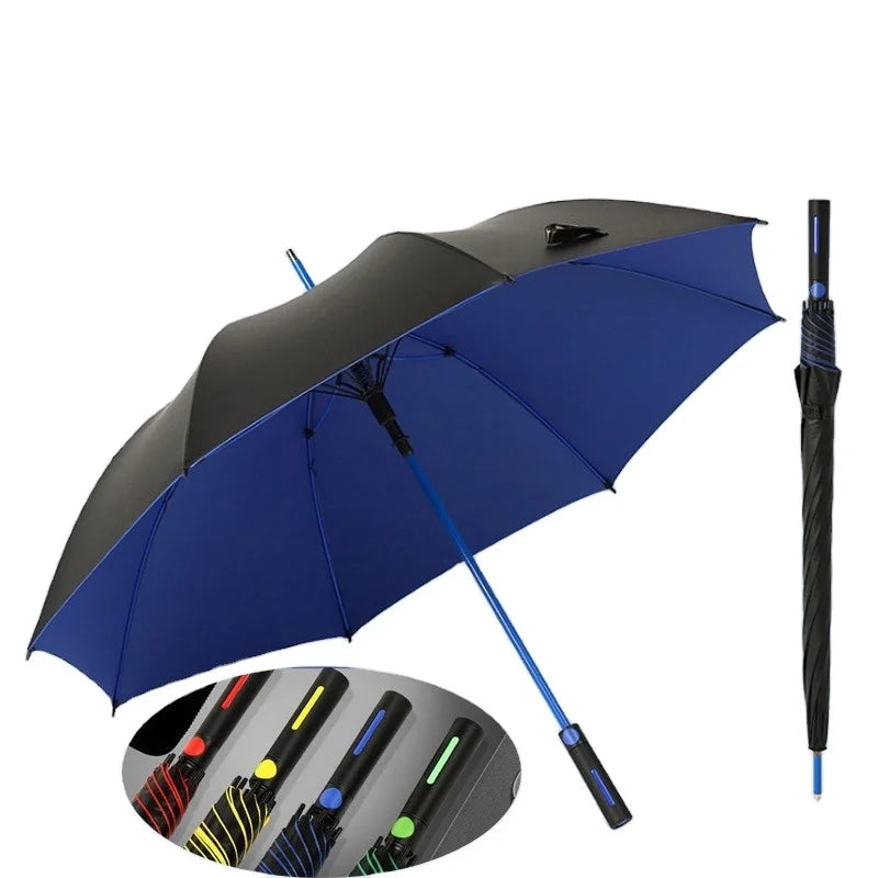 Color Umbrella Handle Fiber 27inch 8k Double Vinyl Sunshade 2 Persons Car Advertising Golf Umbrella Custom logo