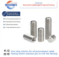 Din Standard Stainless Steel Grub Screw Set Zinc Plated Finish 304 Material Various M10 M8 M6 M5 M4 M3 12mm 16mm 30mm Plain