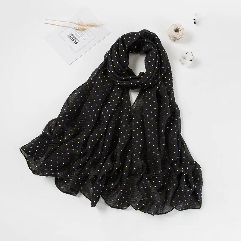 Factory Direct New Fashion 15 Color Hot Stamping Hijab Scarf Women's Polyester Headscarf for Women