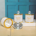 Crystal Gold Coffee Food Storage Bottle Silver Metal With Glass Coffee Tea Sugar Canister Sets