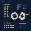 Trendy 14K Pure Solid Gold Diamond Circle Earring Studs Unique Cute Mini Pearls Stud Earring Gold Jewelry Wholesale