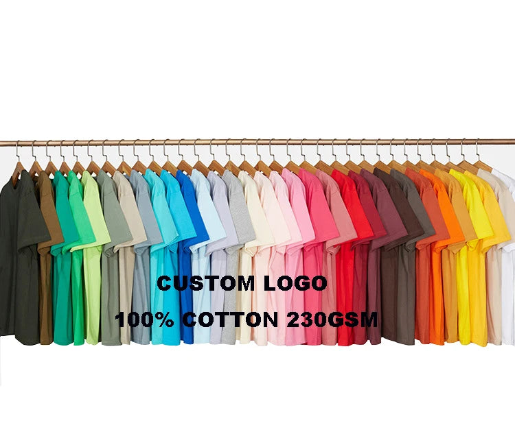 Evertop OEM/ODM Men's T-Shirts 100% Combed Cotton 230gsm Eco-Friendly Anti-Wrinkle Custom Log Print