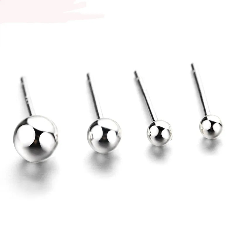 New Hot Fashion 925 Sterling Silver Small Round Earrings for Women Girls Gift Fashion Statement Jewelry Korean Earrings