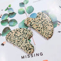 Huiying Healing Crystals Stones Dalmatian Jasper Gua Sha Board Heart Shape Beauty Scrapping Plate Guasha Face Massage