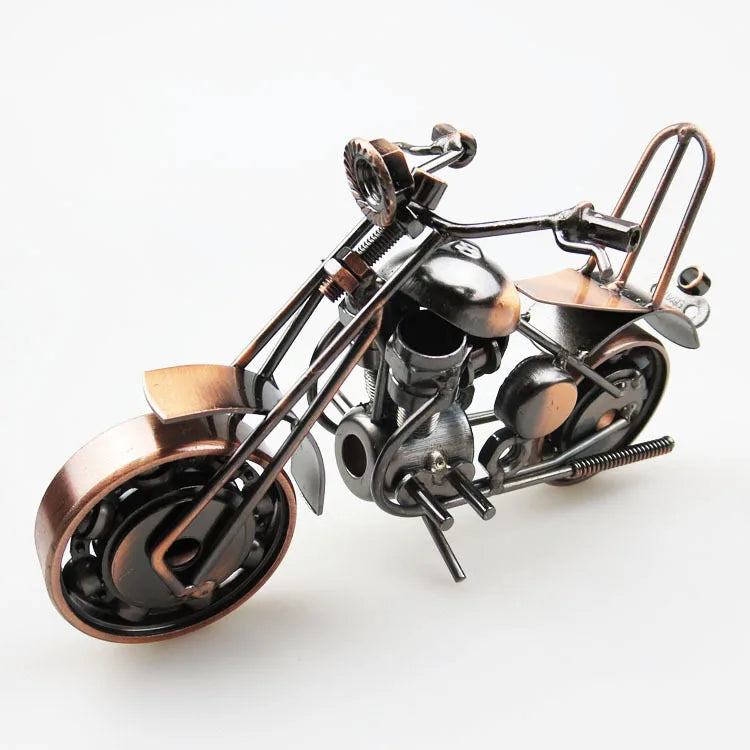 Home Decor Art Model Creative Retro Iron Art Motorcycle Model Metal Scooter Collection Simple Modern Ornaments Motorcycle Gifts