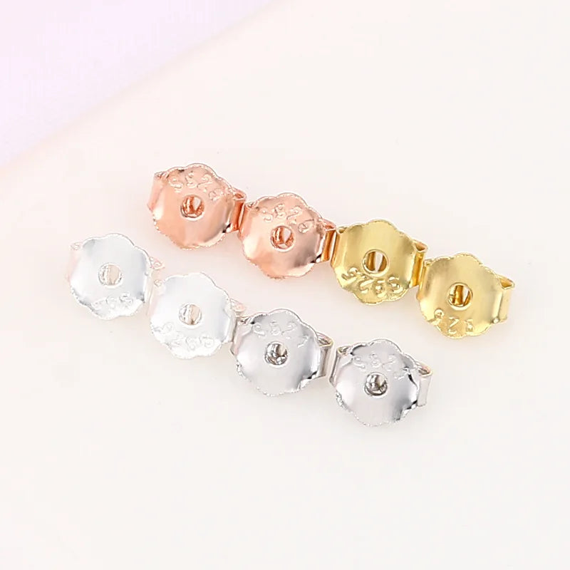S925 Solid 4colors 925 Sterling Silver Earring Accessories Gold Silver Clip on Earring Backs