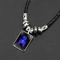 12 Zodiac Pendant Necklace Zodiac Designs Blue Design Glass Jewelry ZU029