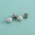 Wholesale 925 Sterling Silver Four-leaf Clover Pattern Round Spacer Beads for Jewelry Making