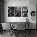 Original Art Hot Selling OEM&ODM Custom 3pcs Scenery City Art Canvas Oil Painting for Wall Decoration Digital Printing