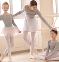 Girls Ballet Gymnastics Long Sleeve Boat Neck Dance Sweater Autumn Winter Pullovers Children Warm Ballet Tops