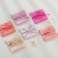 Luxury Custom Emboss Logo Jewelry Pouch Packaging Microfiber Flap Envelope Bowknot Gift Bag Necklace Bracelet Jewelry Bag