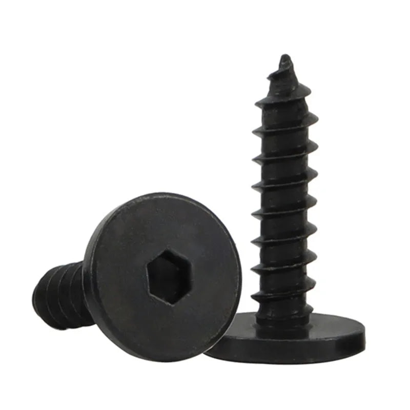 M2 M2.5 M3 X 6mm M4 M4.5 M5 M6 Zinc Plated Wafer Ultra Low Profile Screw Thin Flat Head Hexagon Hex Socket Self Tapping Screws