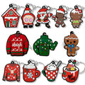 Christmas Holiday Customized Plastic Pvc Rubber Keychains Cute Key Chain Ring Anime Accessories Charms Packaging for Bags