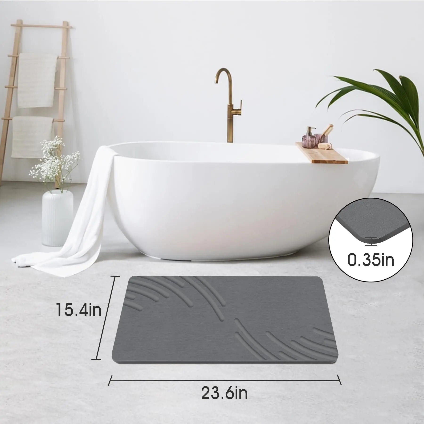 Eco-friendly Stone Bath Mat Diatomaceous Earth Shower Mat Diatomite Bath Mud Mat  Nonslip