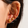 US Popular Fashion Simple Earrings Beanball 18K Gold-Plated PVD Stainless Steel Earrings Gifts for Women
