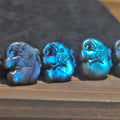 Wholesale Natural High Quality Crystal Crafts  Hand Carved  Labradorite Blue Flash Elephant Carvings for Homr Decoration&Gift