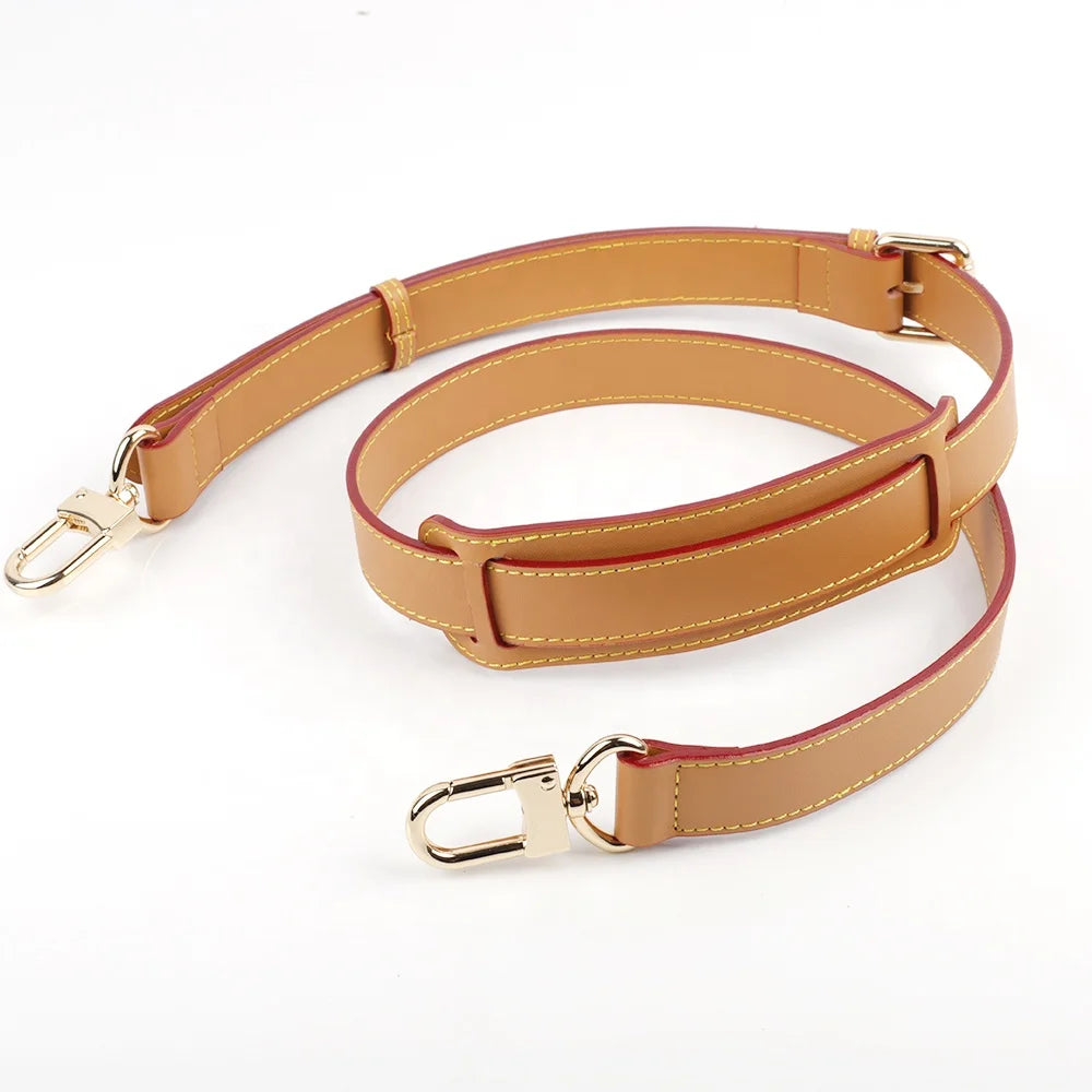Full Grain Leather Bag Strap with Pad Adjustable Replacement Shoulder Strap Bag Accessories