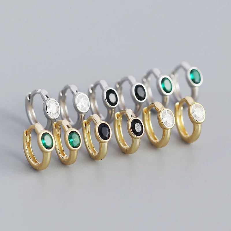 New Cute Fashion S925 Sterling Silver Cubic Zircon Hoop Earrings for Wedding Party Gift Orthodox YHE0381 Jewelry for Women