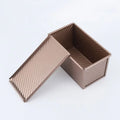 Carbon Steel Wholesale Custom Cuboid Rose Gold Non Stick Toast Box Bakeware Loaf Baking Pan Toast Bread Mold with Lid