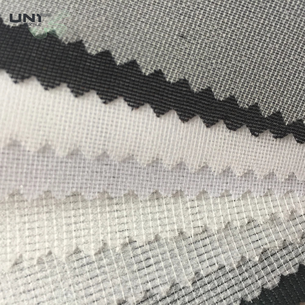 Eco-friendly Factory Fusible Interlining 100D Woven 100% Polyester Dry Treatment Woven Interlining for Garment
