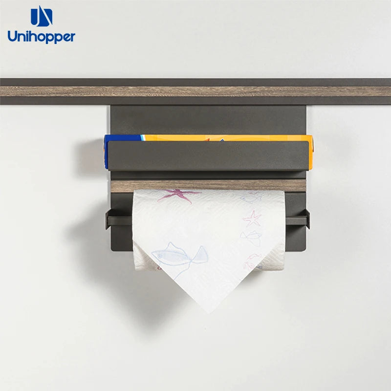 Wholesale Black Easy Install Wall Mounted Kitchen Paper Roll Storage Rack Kitchen Paper Towel Holder