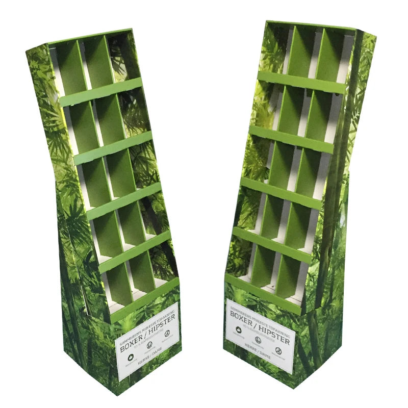 Customized Corrugated Cardboard Pile Boxes Supermarket Counter Display Organizer with Paper Shelves for Counter Display Storage