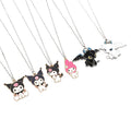 Fashion Jewelry Necklaces Dainty Chain Necklace Anime Kuromi Series Custom Necklace for Women Zinc Alloy Silver Chain 5 G 2pcs