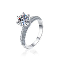S925 Pure Silver Moissanite Ring Women's Fashionable Double Row Diamond Inlaid Ring Simple Style Version