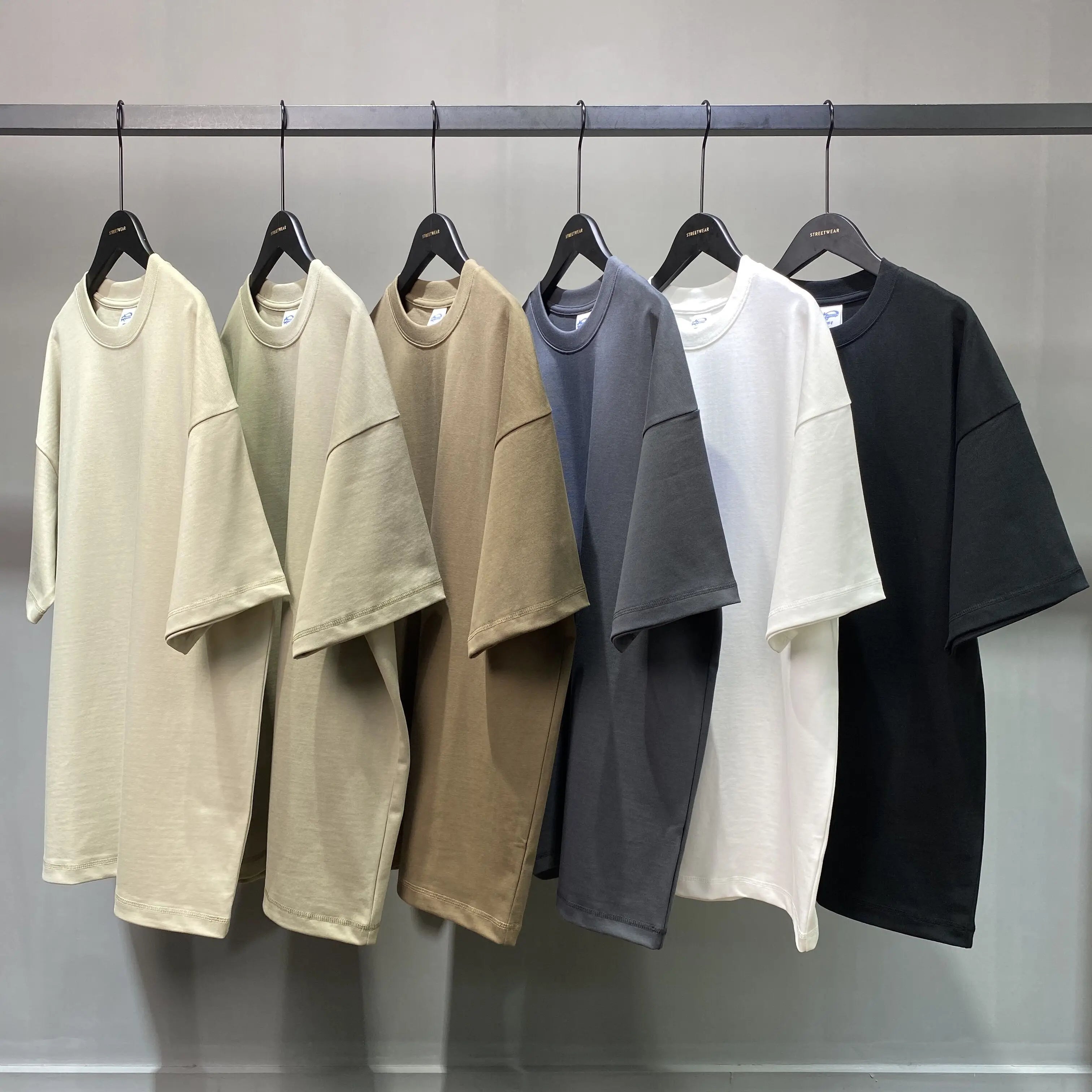 Heavyweight 385G Short-sleeved T-shirt FOG Color Series Shoulder Drop Loose Version 14 Colors MOQ2 Pieces
