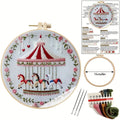Carrousel Animal Diy Custom Embroidery Kit for Beginners Adults Cross Stitch Home Living Room Art Decor
