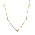 Fashion 925 Sterling Silver Gold Plated Beautiful Flower Dangling Cz Diamond Necklace for Women Jewelry Necklace