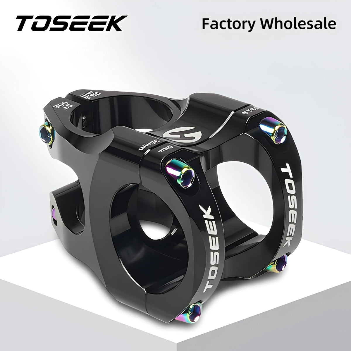 TOSEEK Factory Wholesale Aluminum Alloy Bicycle Handlebar stem 31.8*35mmMTB Road Folding Bicycle Short Stem Bicycle Parts OEM