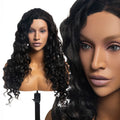 AFELLOW Realistic Black Barber Mannequin Head With Shoulder Makeup Jewelry Display Head Display Afro Mannequin