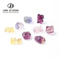 Natural Fluorite Carved Rainbow Fluorite Cute Cat Paw Animal Bowknot Carved Stone Beads Healing Mineral Crystal Stone Craft