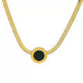 Round Roman Necklace Light Luxury Banquet Wedding Necklace Popular Women's Gold Stainless Steel Titanium Steel Necklace