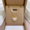 Fashion Heart Shape Zircon Pendant Necklace Stainless Steel Pearl Geometry Women Necklace Personalized Jewelry Accessories