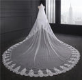 Morili  Luxury Long Starfish Lace 2 Layers Ivory  Width 300cm * 350cm Length Cathedral Wedding Veil  for Bride With Comb MPB24