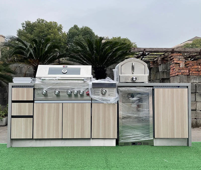 OEM/ODM Customized Outdoor Furniture Set Modular Outdoor Gas Grill Stainless Steel Kitchen Bbq Island Outdoor Kitchen with Sink