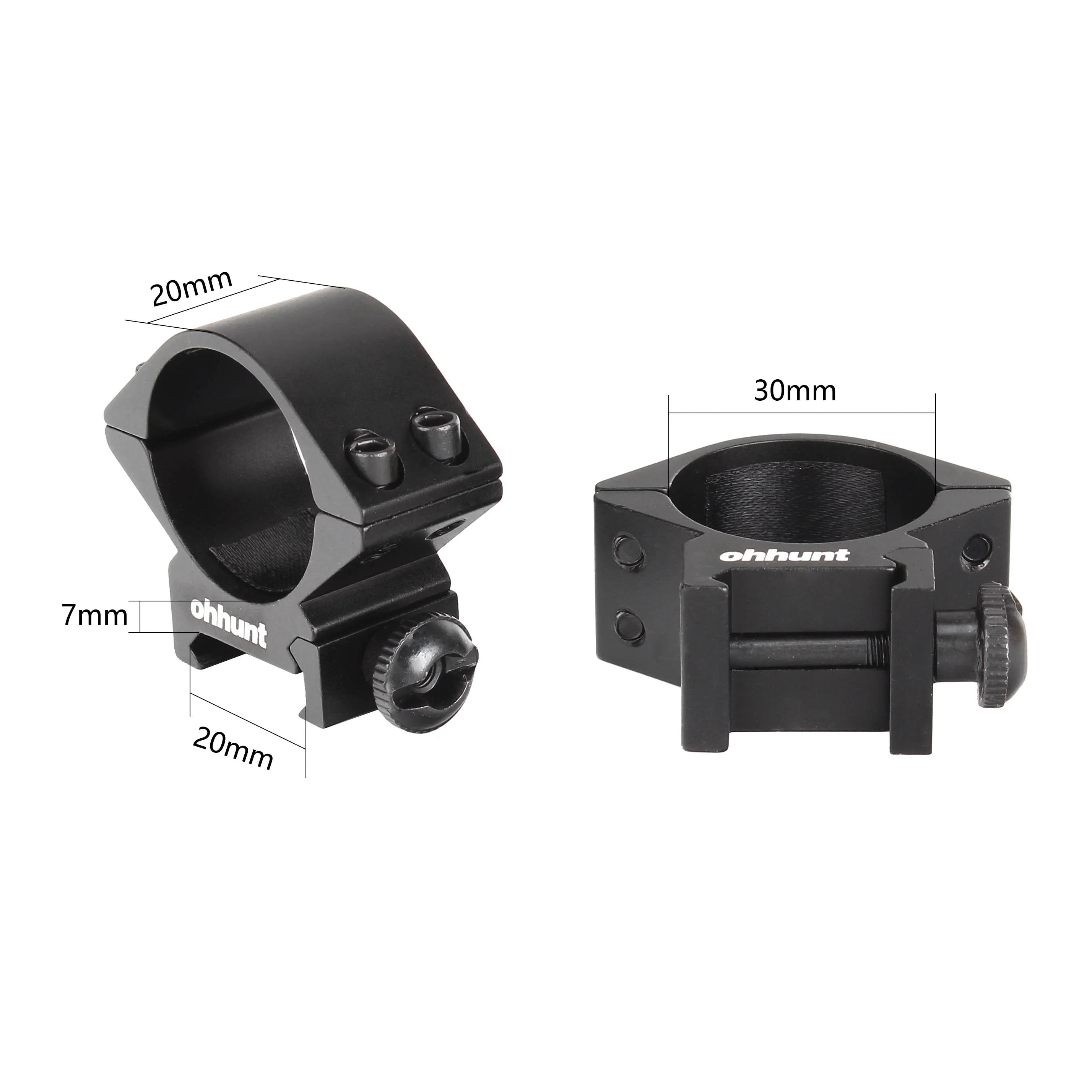 Ohhunt Low Profile 30mm Rings Mounts 20mm Base Hunting Scope Rings