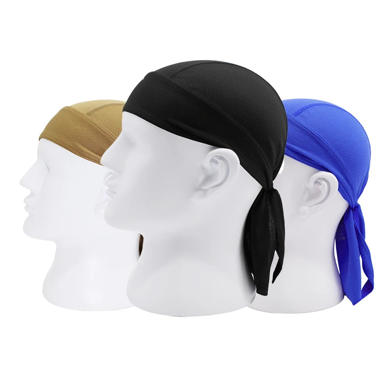 Fashion Pirate Hat Head Wrap Mesh Bandanas Plain Sport Turban Riding Caps